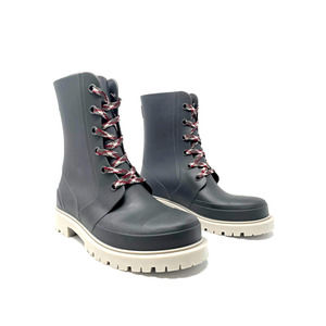 Cougar Madrid Rain Boot Women's Size 7 Waterproof Lace Up Combat Style Mate Grey